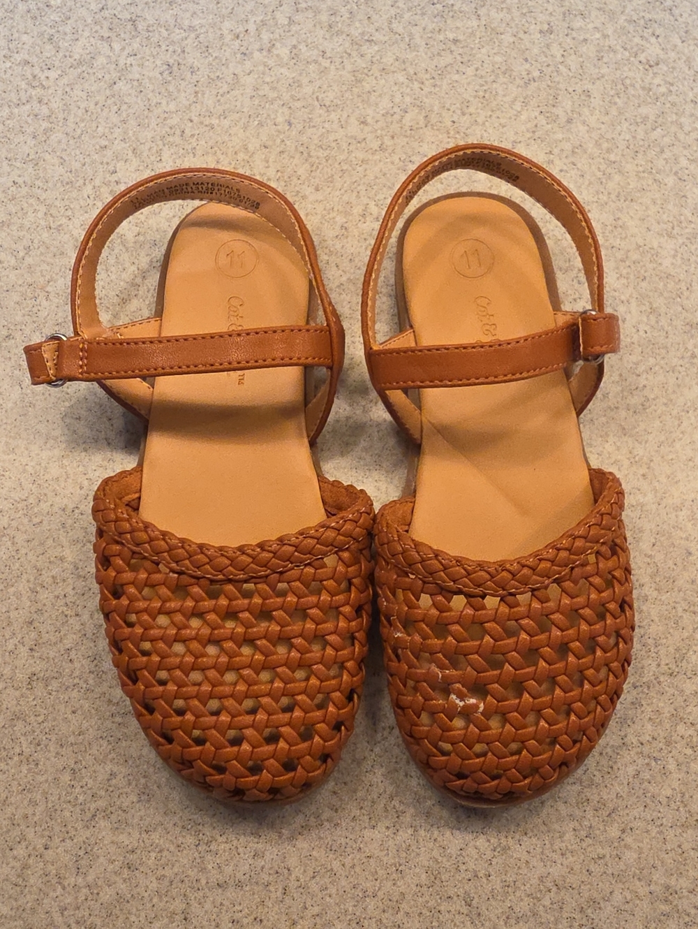 Woven Tan Women’s Ankle-Strap Sandals